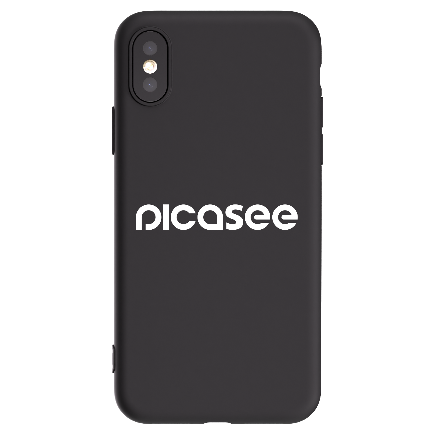 Picasee Μαύρη θήκη σιλικόνης για Apple iPhone X/XS - Picasee - new logo - white