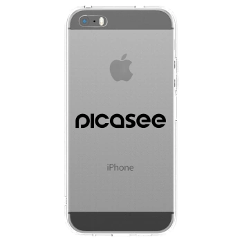 Picasee διαφανής θήκη σιλικόνης Apple iPhone 5/5S/SE - Picasee - new logo - black