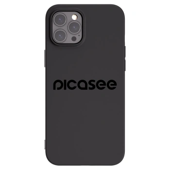 Picasee Μαύρη θήκη σιλικόνης για Apple iPhone 12 Pro Max - Picasee - new logo - black