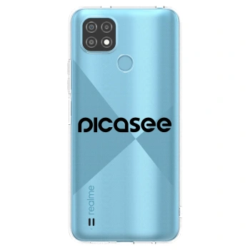 Picasee διαφανής θήκη σιλικόνης Realme C21 - Picasee - new logo - black