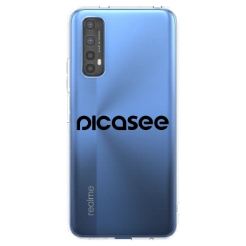 Picasee διαφανής θήκη σιλικόνης Realme 7 - Picasee - new logo - black