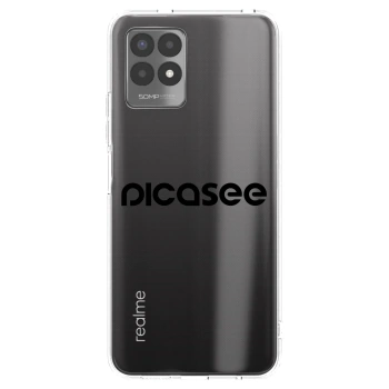 Picasee διαφανής θήκη σιλικόνης Realme 8i - Picasee - new logo - black