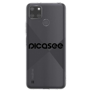 Picasee διαφανής θήκη σιλικόνης Realme C21Y - Picasee - new logo - black