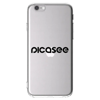 Picasee διαφανής θήκη σιλικόνης Apple iPhone 6/6S - Picasee - new logo - black