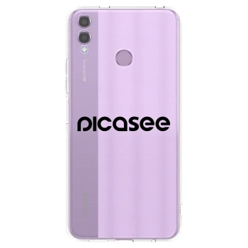 Picasee διαφανής θήκη σιλικόνης Honor 8X - Picasee - new logo - black
