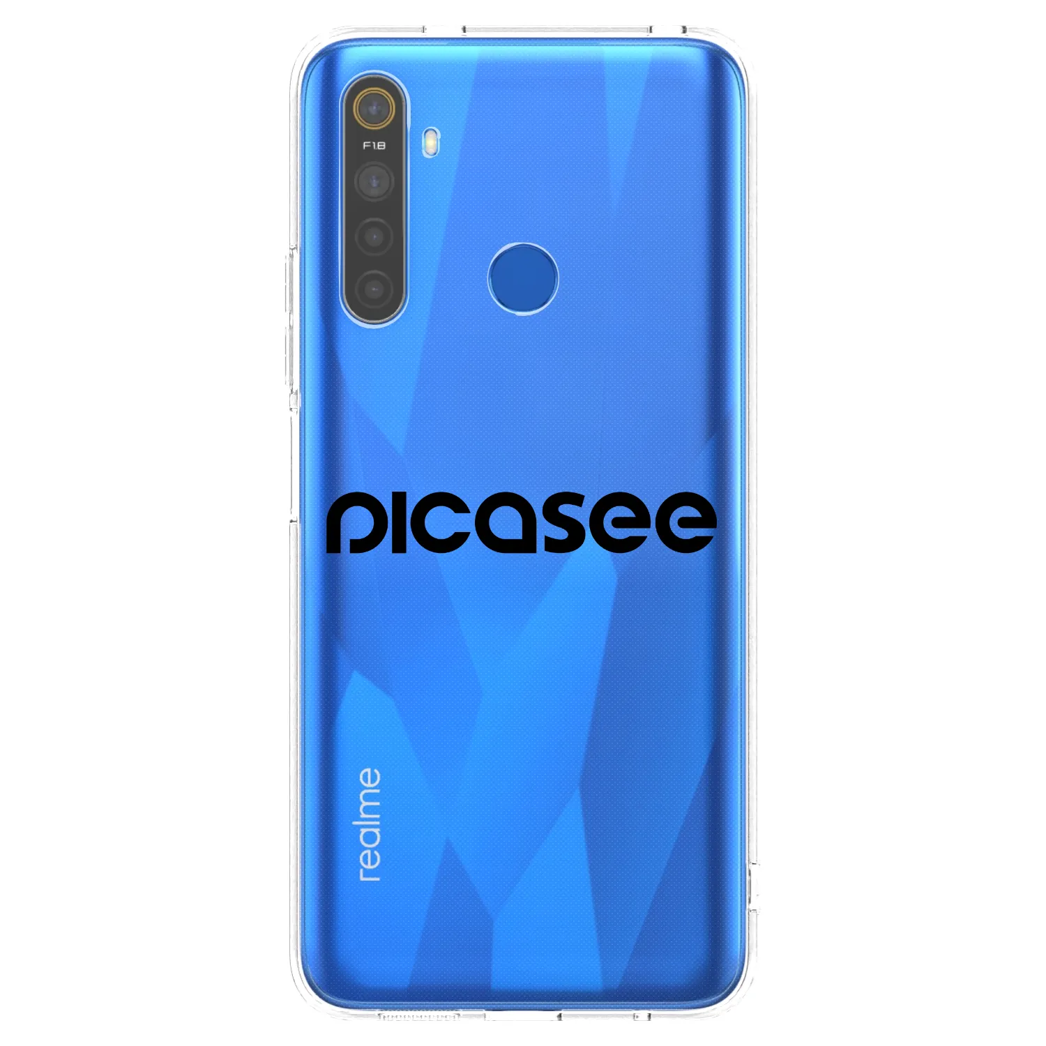 Picasee διαφανής θήκη σιλικόνης Realme 5 - Picasee - new logo - black