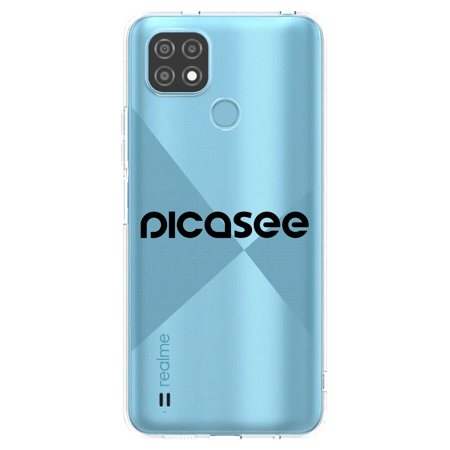 Picasee διαφανής θήκη σιλικόνης Realme C21 - Picasee - new logo - black