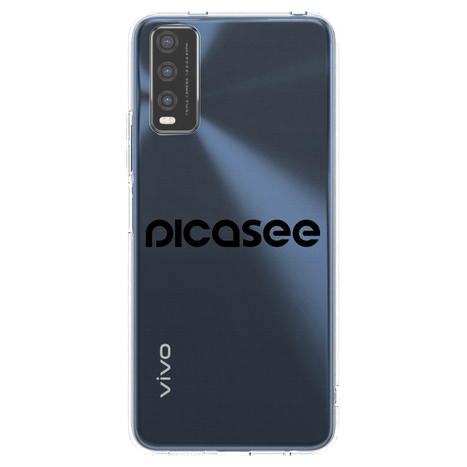 Picasee διαφανής θήκη σιλικόνης Vivo Y20s - Picasee - new logo - black