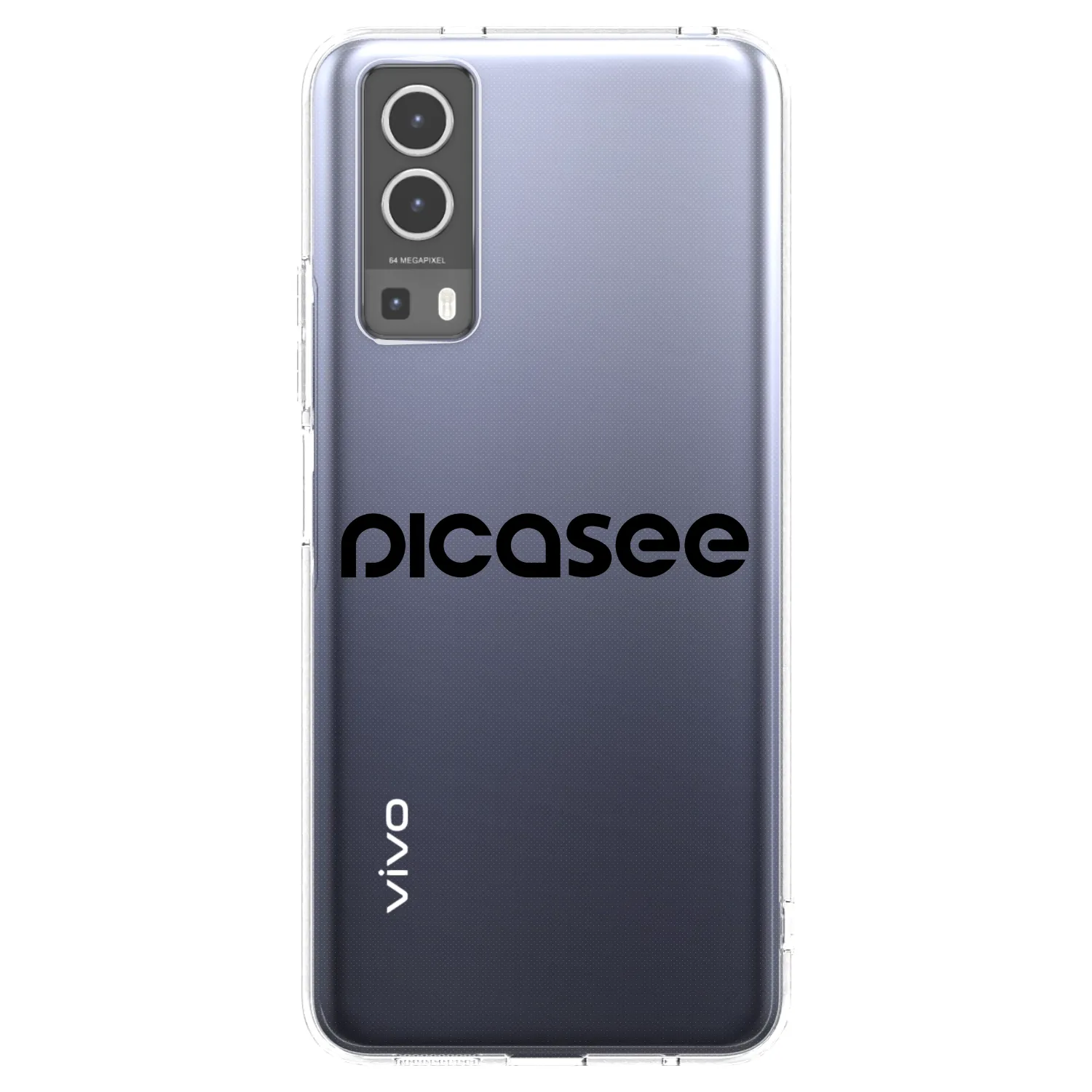 Picasee διαφανής θήκη σιλικόνης Vivo Y72 5G - Picasee - new logo - black