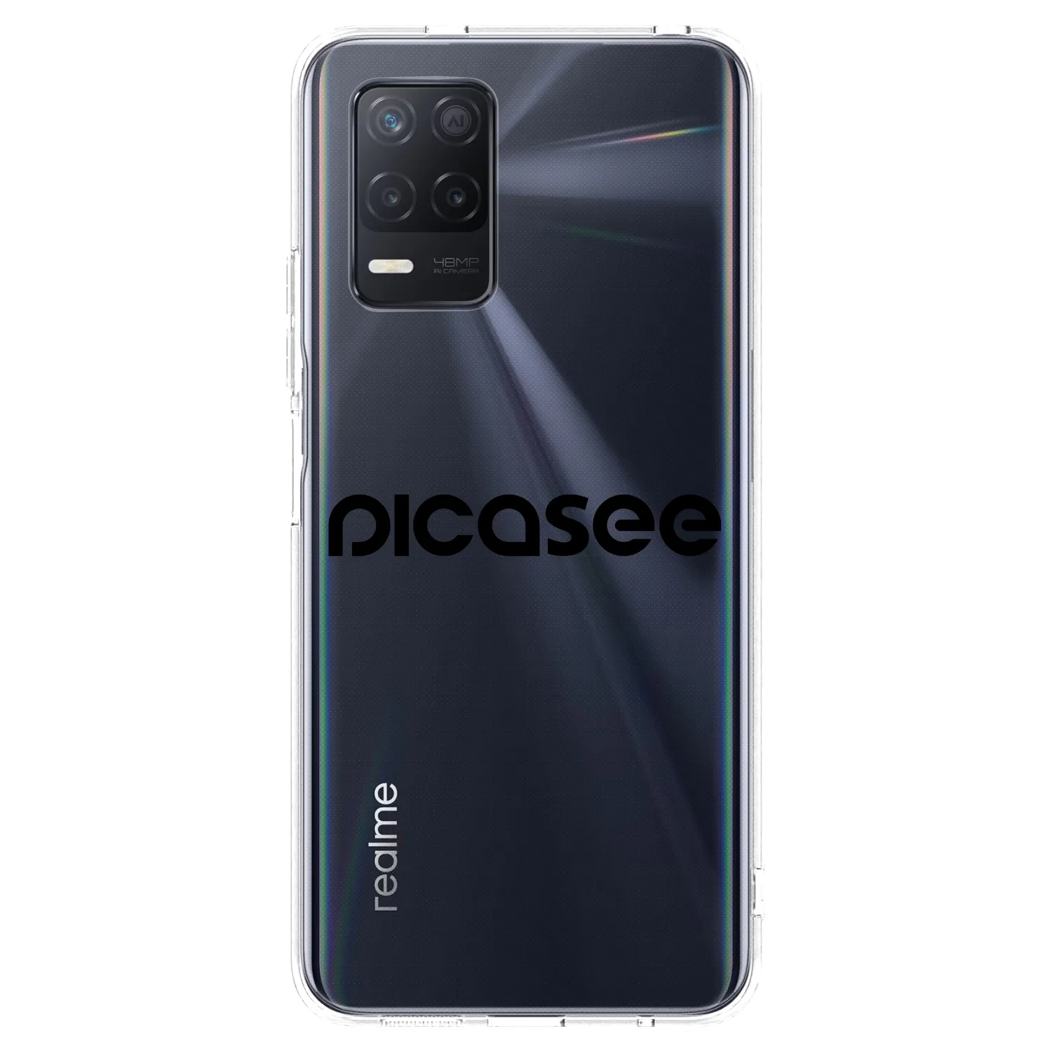 Picasee διαφανής θήκη σιλικόνης Realme 8 5G - Picasee - new logo - black