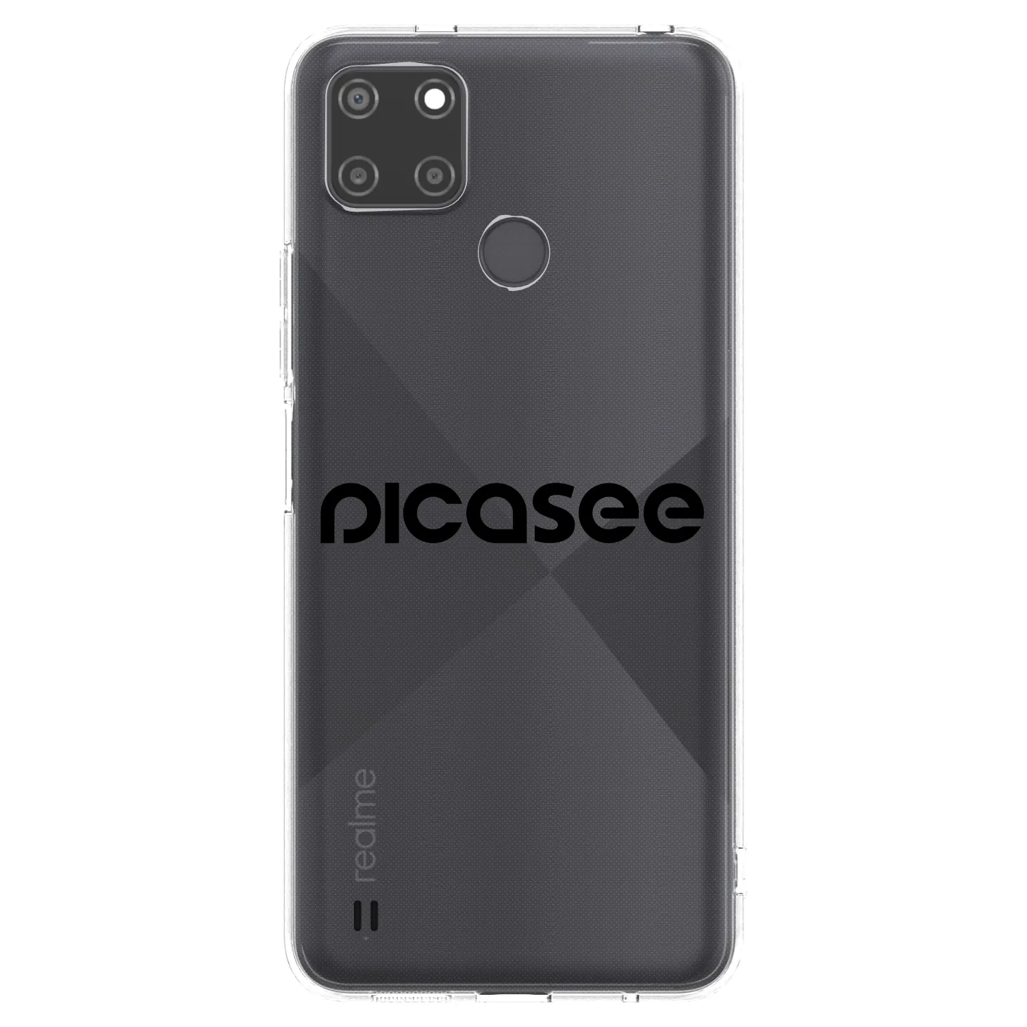 Picasee διαφανής θήκη σιλικόνης Realme C21Y - Picasee - new logo - black