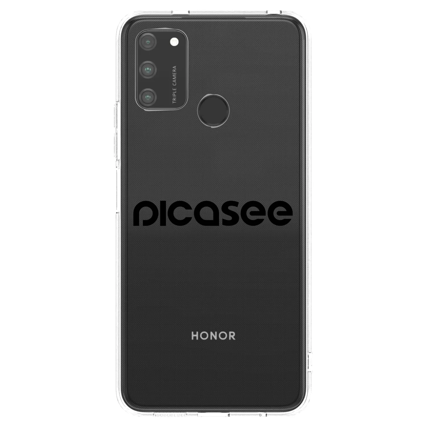 Picasee διαφανής θήκη σιλικόνης Honor 9A - Picasee - new logo - black