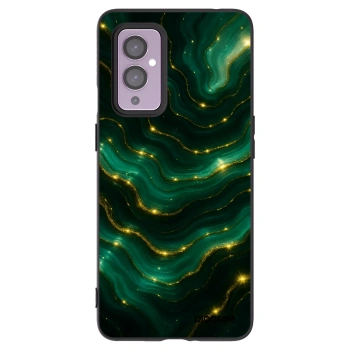 Picasee Μαύρη θήκη σιλικόνης για OnePlus 9 - Emerald