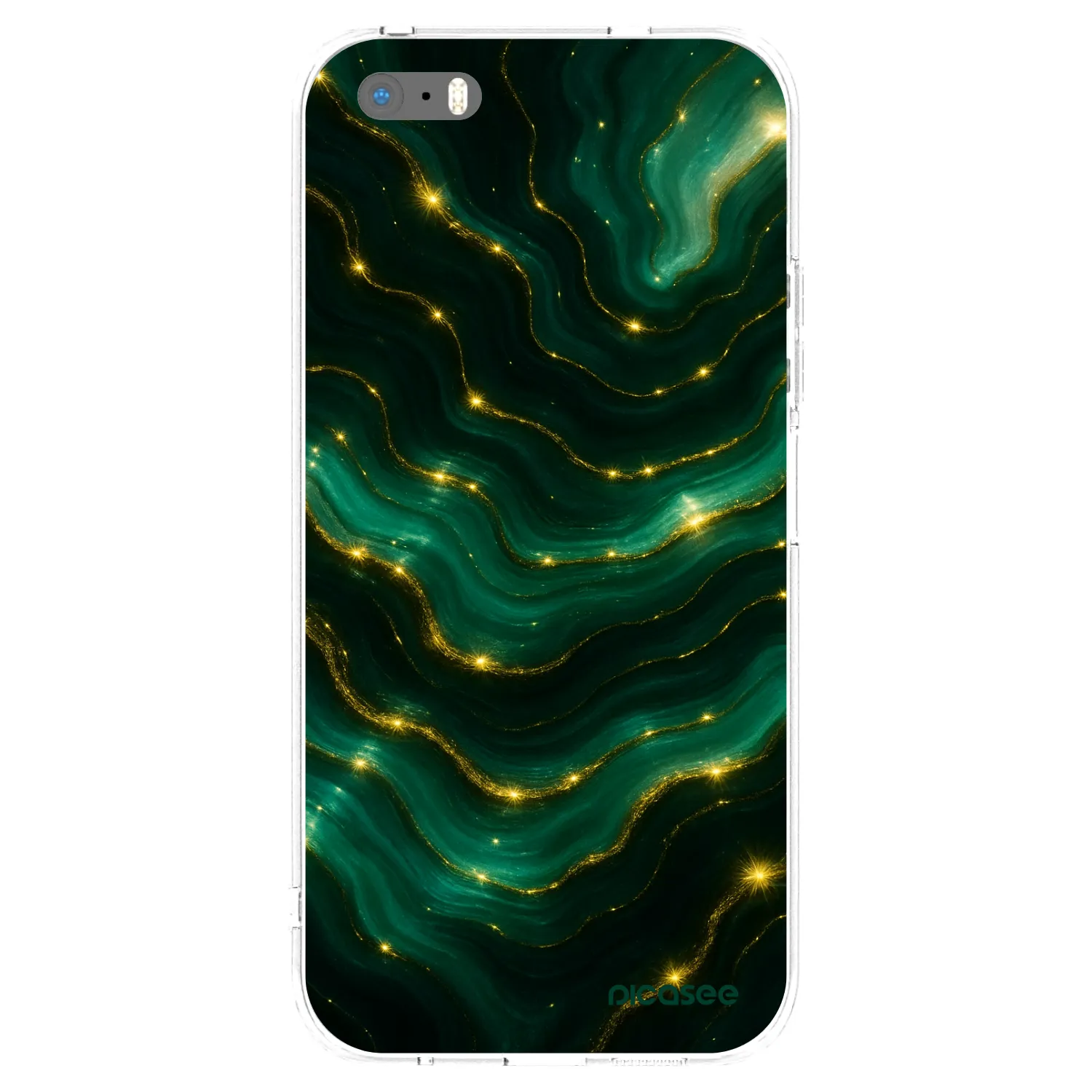Picasee διαφανής θήκη σιλικόνης Apple iPhone 5/5S/SE - Emerald