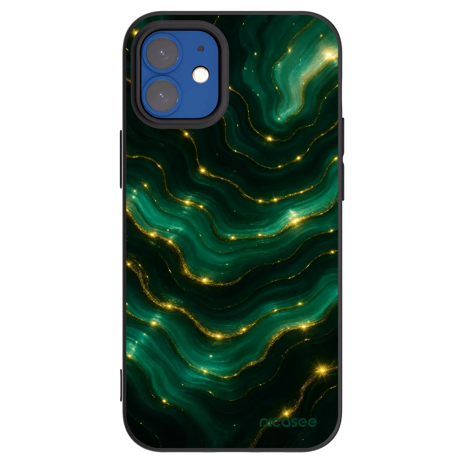 Picasee Μαύρη θήκη σιλικόνης για Apple iPhone 12 mini - Emerald