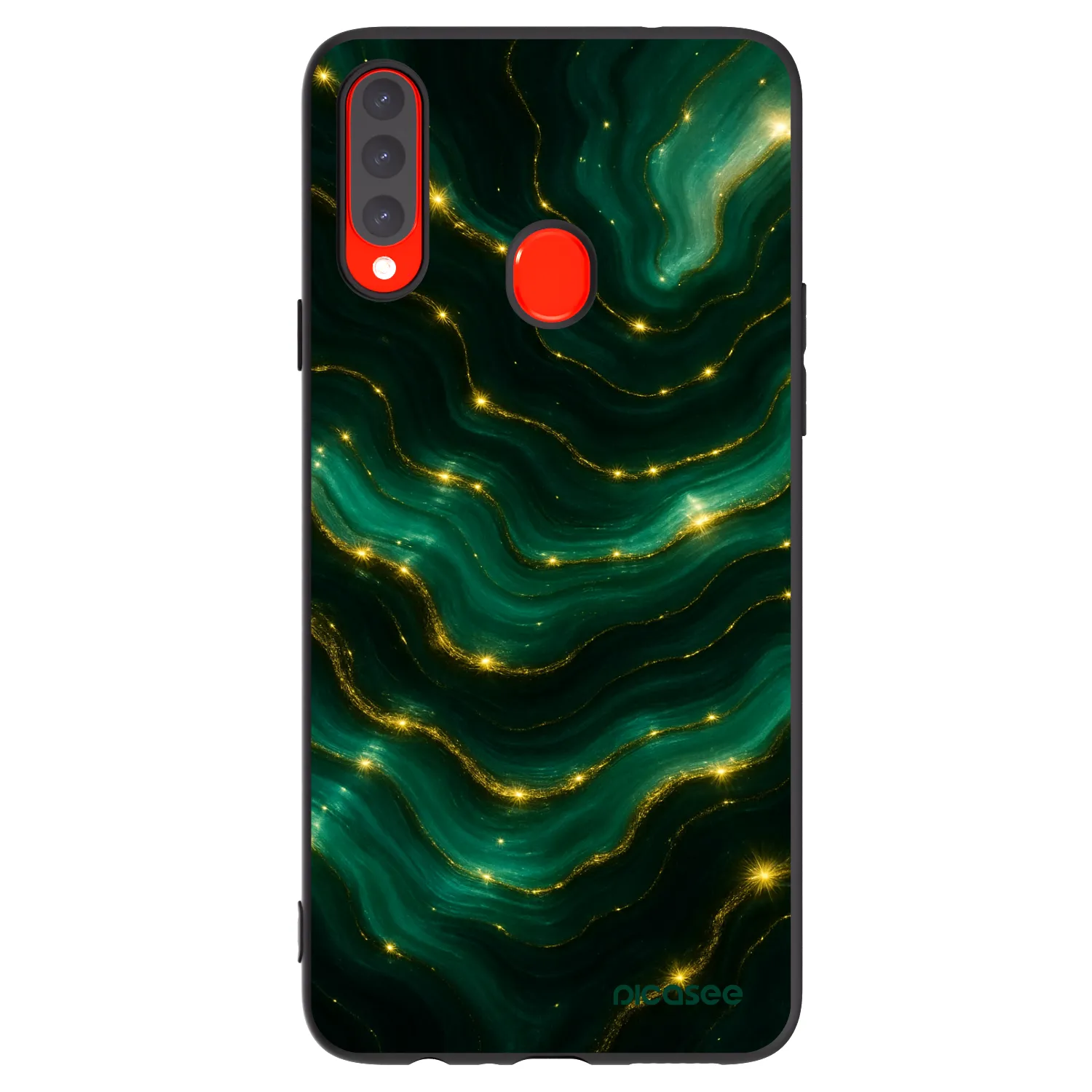 Picasee Μαύρη θήκη σιλικόνης για Samsung Galaxy A20s - Emerald