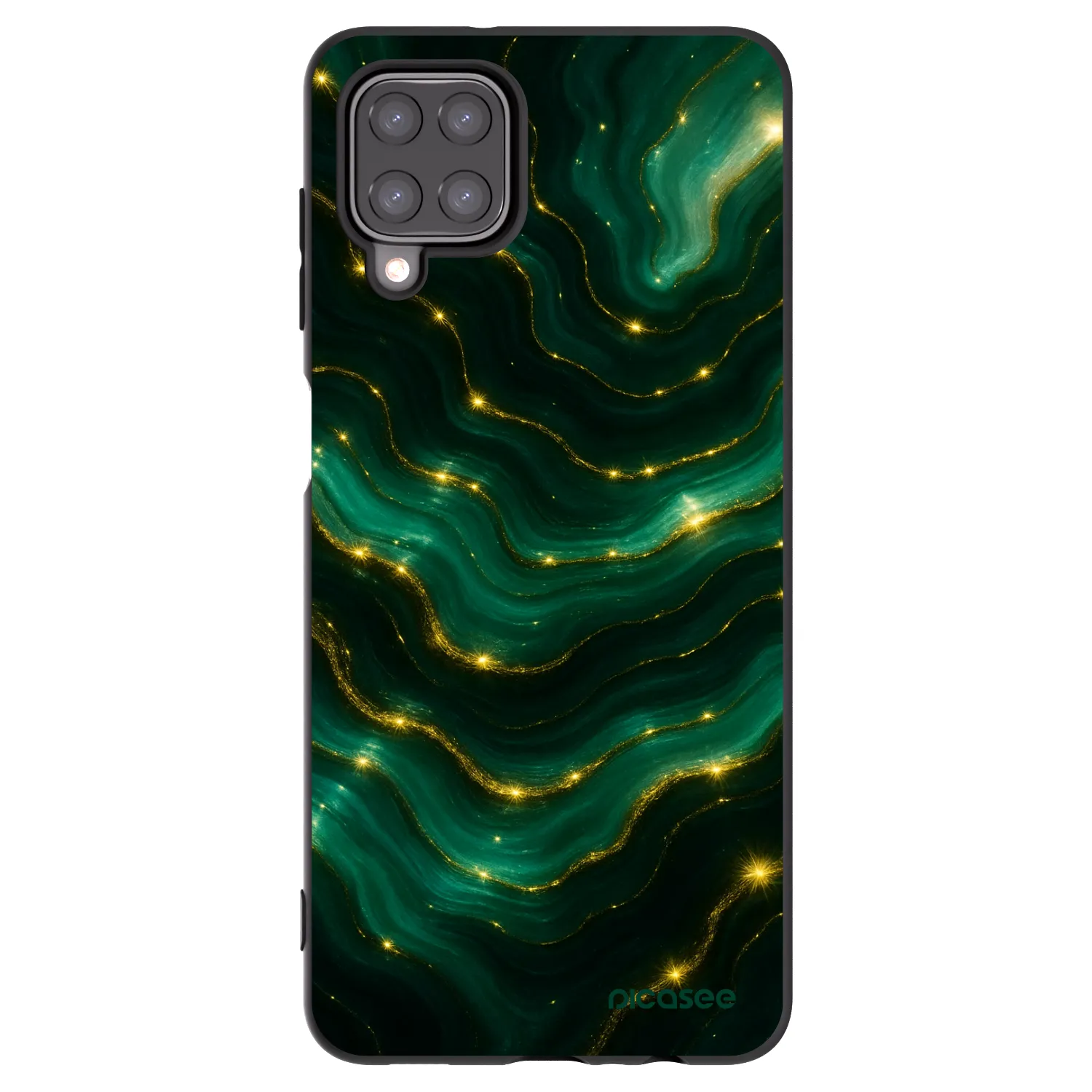 Picasee Μαύρη θήκη σιλικόνης για Samsung Galaxy A12 A125F - Emerald