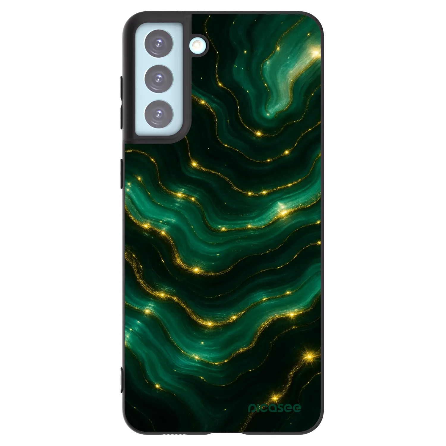 Picasee Μαύρη θήκη σιλικόνης για Samsung Galaxy S21+ 5G G996F - Emerald