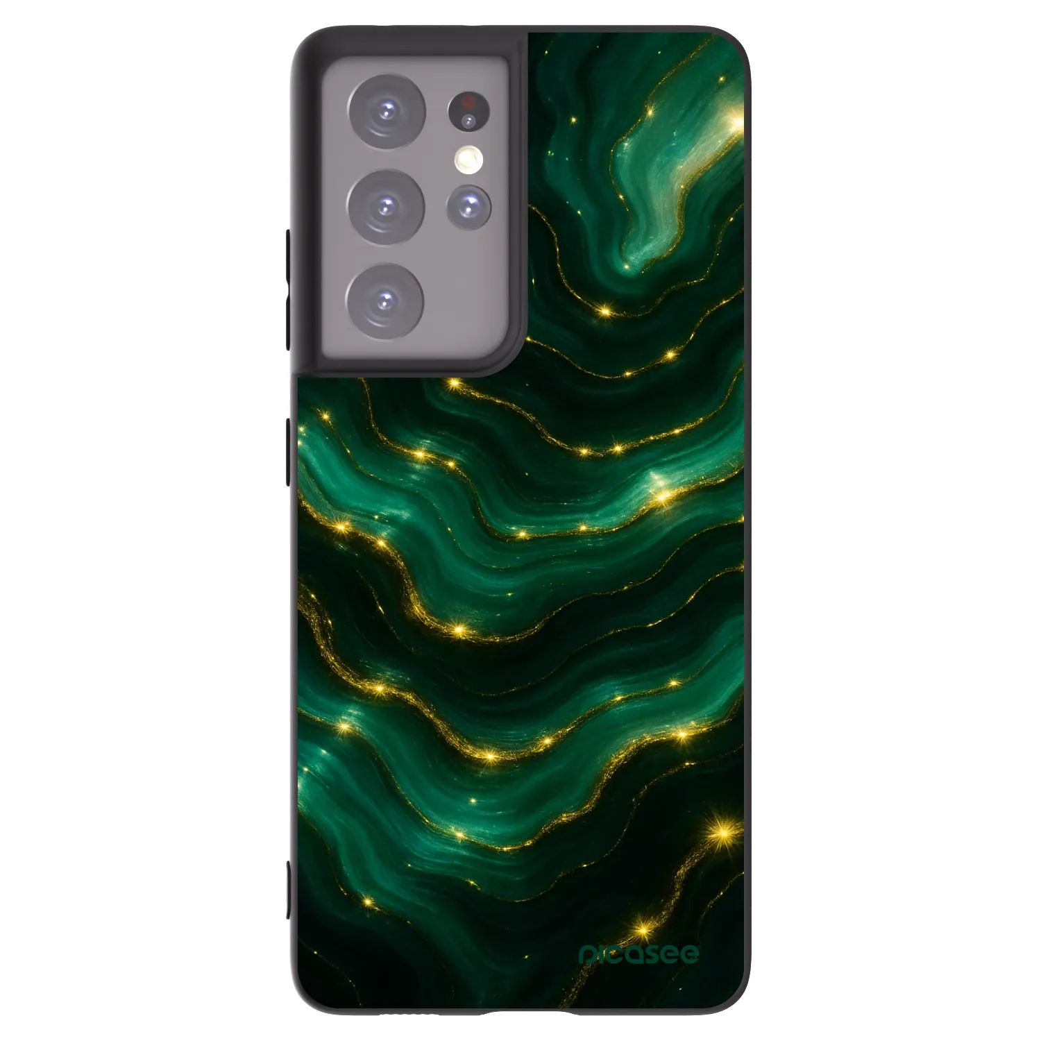 Picasee Μαύρη θήκη σιλικόνης για Samsung Galaxy S21 Ultra 5G G998B - Emerald