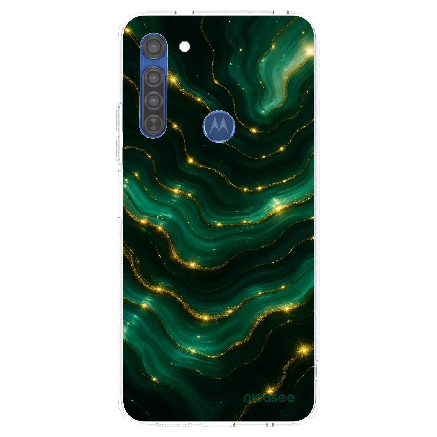 Picasee διαφανής θήκη σιλικόνης Motorola Moto G8 - Emerald