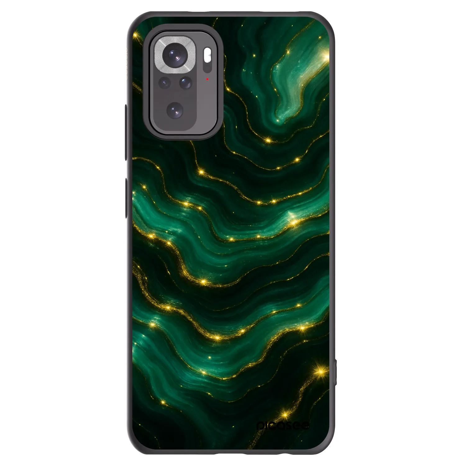 Picasee Μαύρη θήκη σιλικόνης για Xiaomi Redmi Note 10 - Emerald