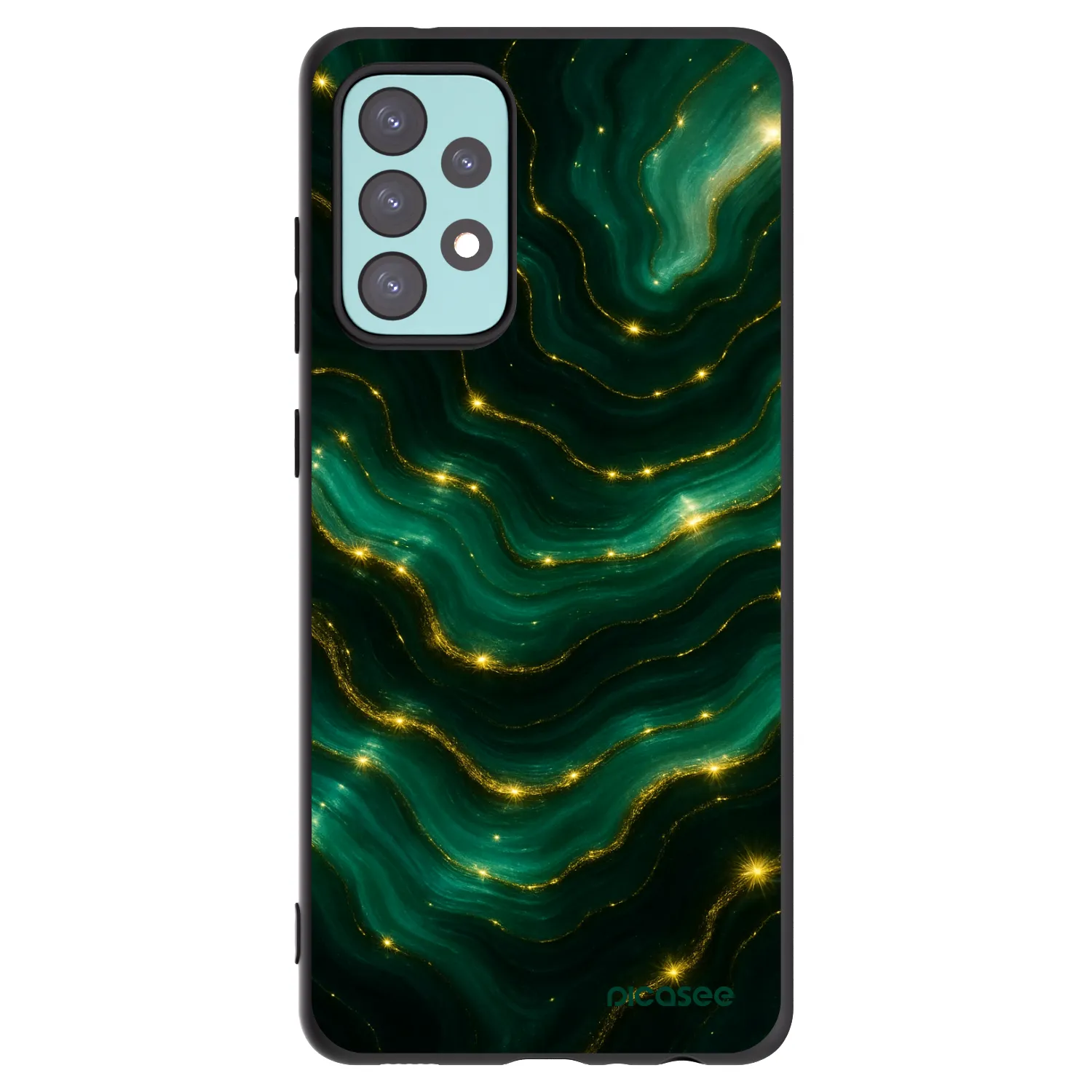Picasee Μαύρη θήκη σιλικόνης για Samsung Galaxy A72 A725F - Emerald