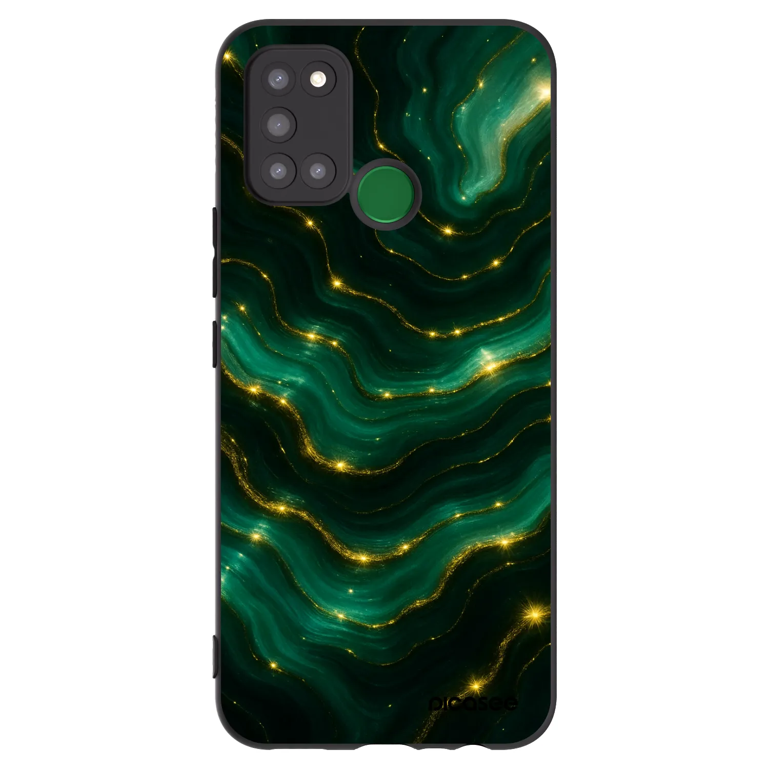 Picasee Μαύρη θήκη σιλικόνης για Realme 7i - Emerald