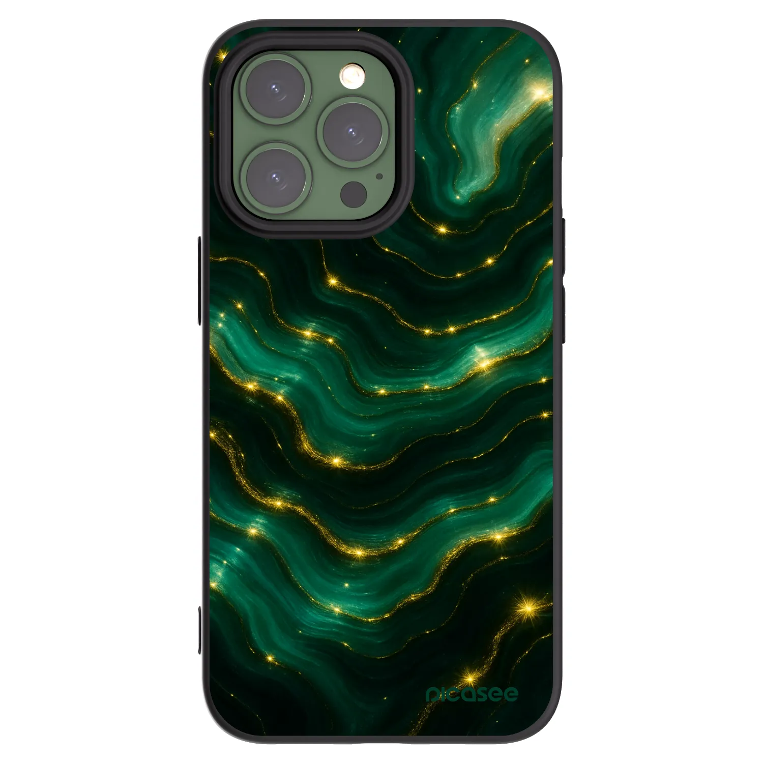 Picasee Μαύρη θήκη σιλικόνης για Apple iPhone 13 Pro - Emerald
