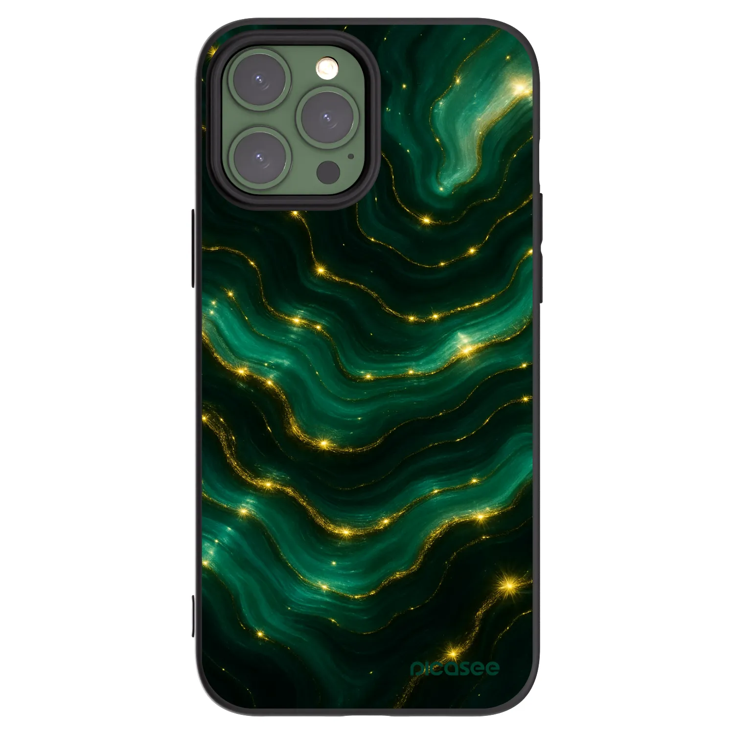 Picasee Μαύρη θήκη σιλικόνης για Apple iPhone 13 Pro Max - Emerald