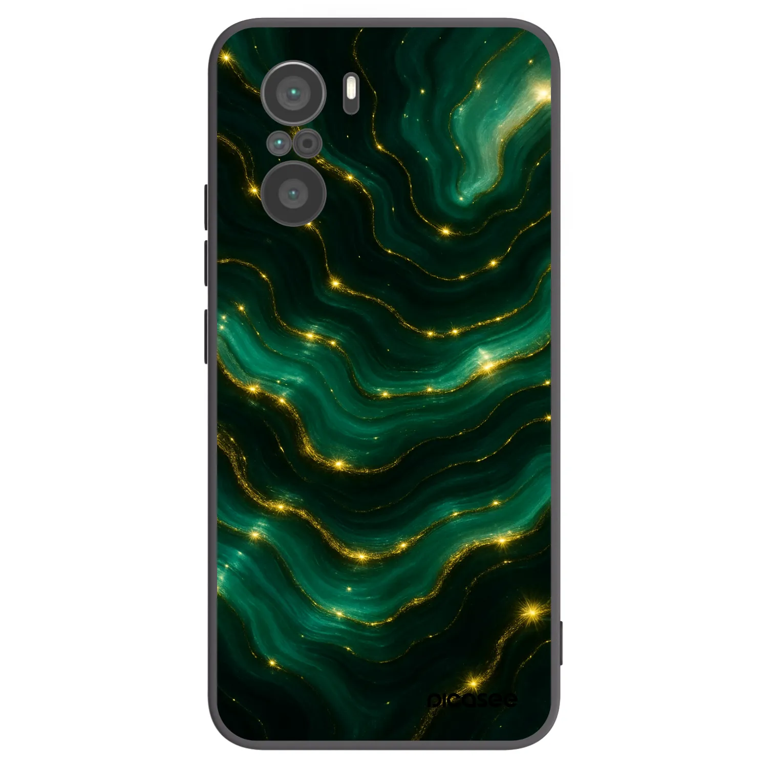 Picasee Μαύρη θήκη σιλικόνης για Xiaomi Poco F3 - Emerald