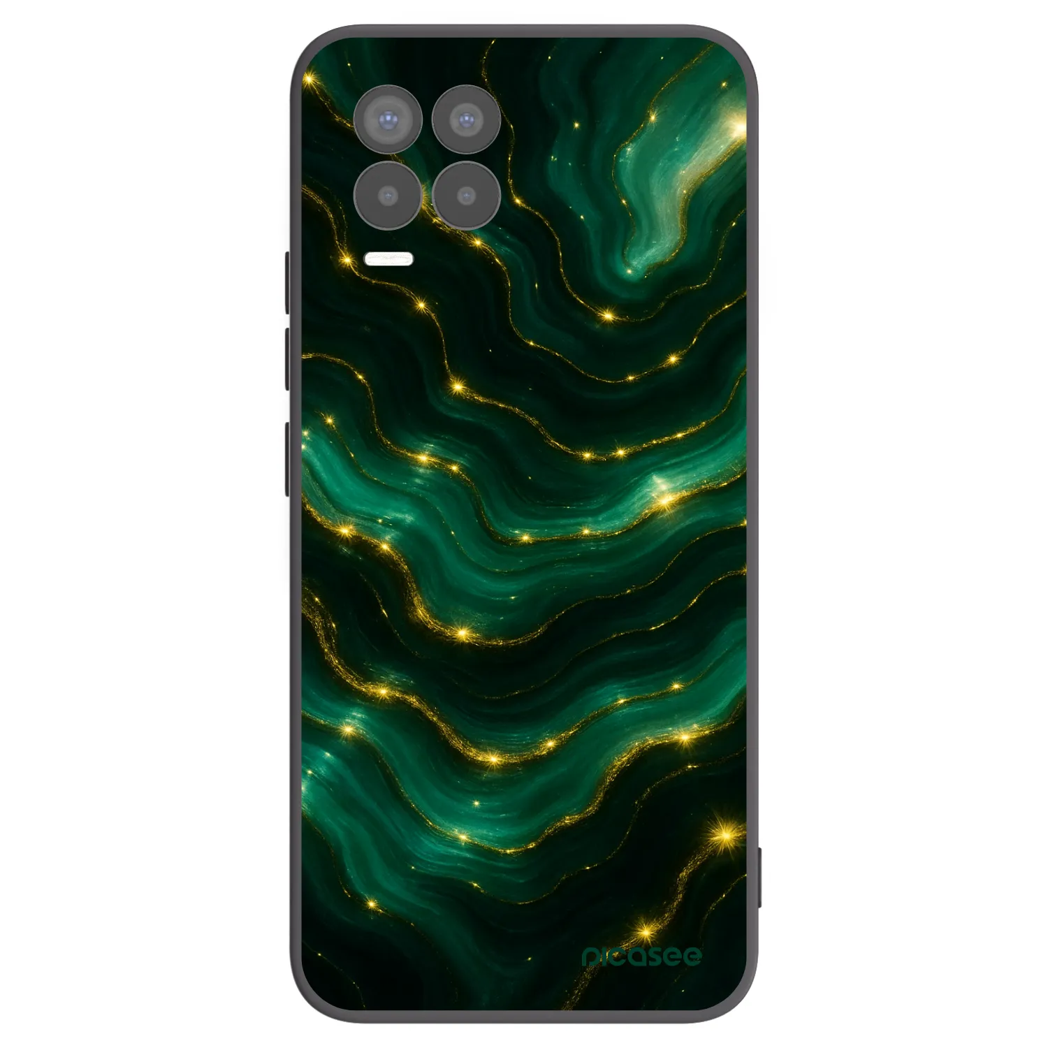 Picasee Μαύρη θήκη σιλικόνης για Realme 8 4G - Emerald