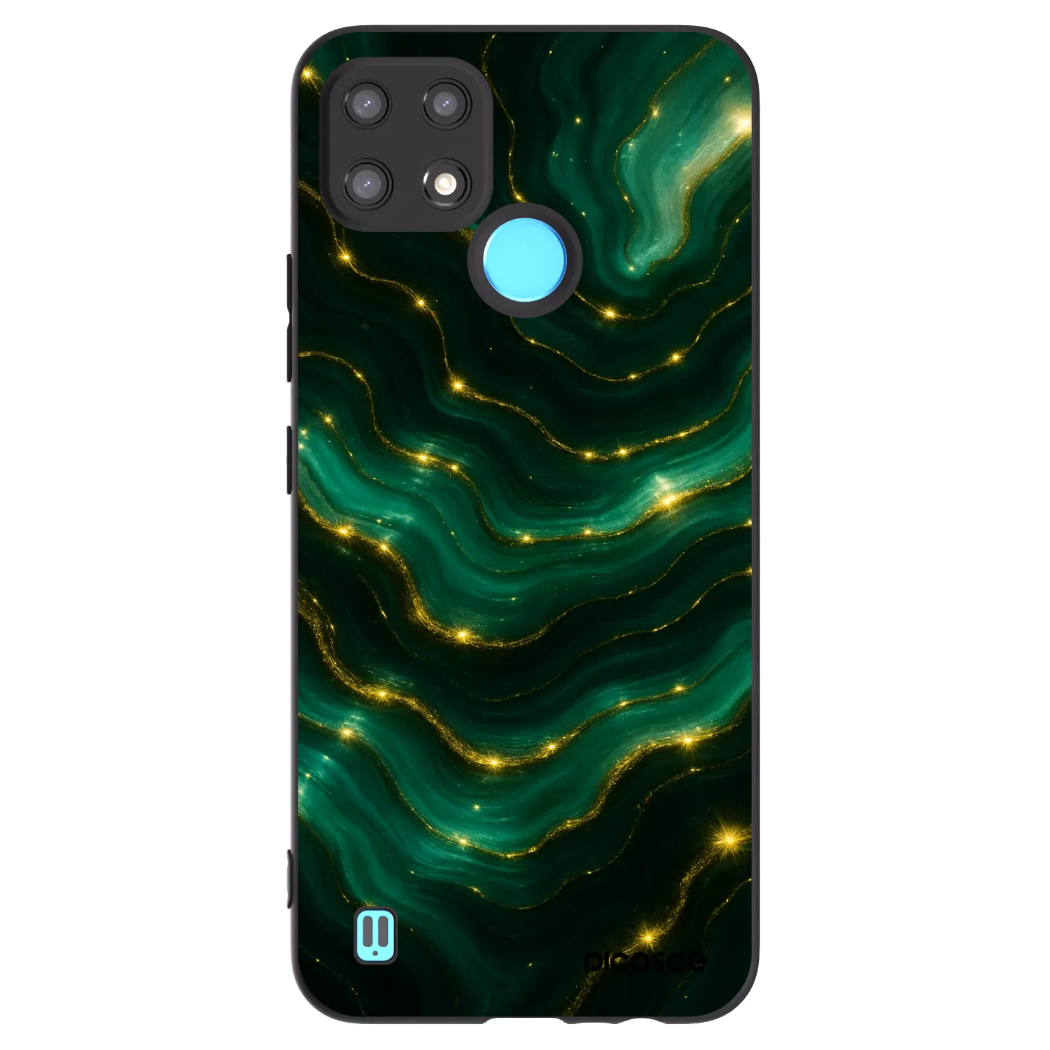 Picasee Μαύρη θήκη σιλικόνης για Realme C21 - Emerald