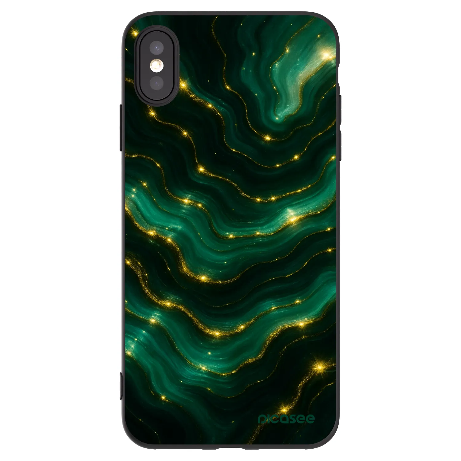 Picasee Μαύρη θήκη σιλικόνης για Apple iPhone XS Max - Emerald