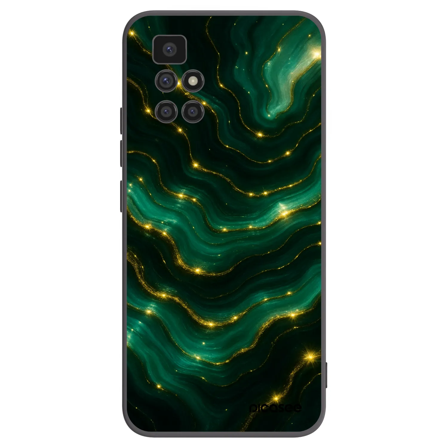 Picasee Μαύρη θήκη σιλικόνης για Xiaomi Redmi 10 - Emerald