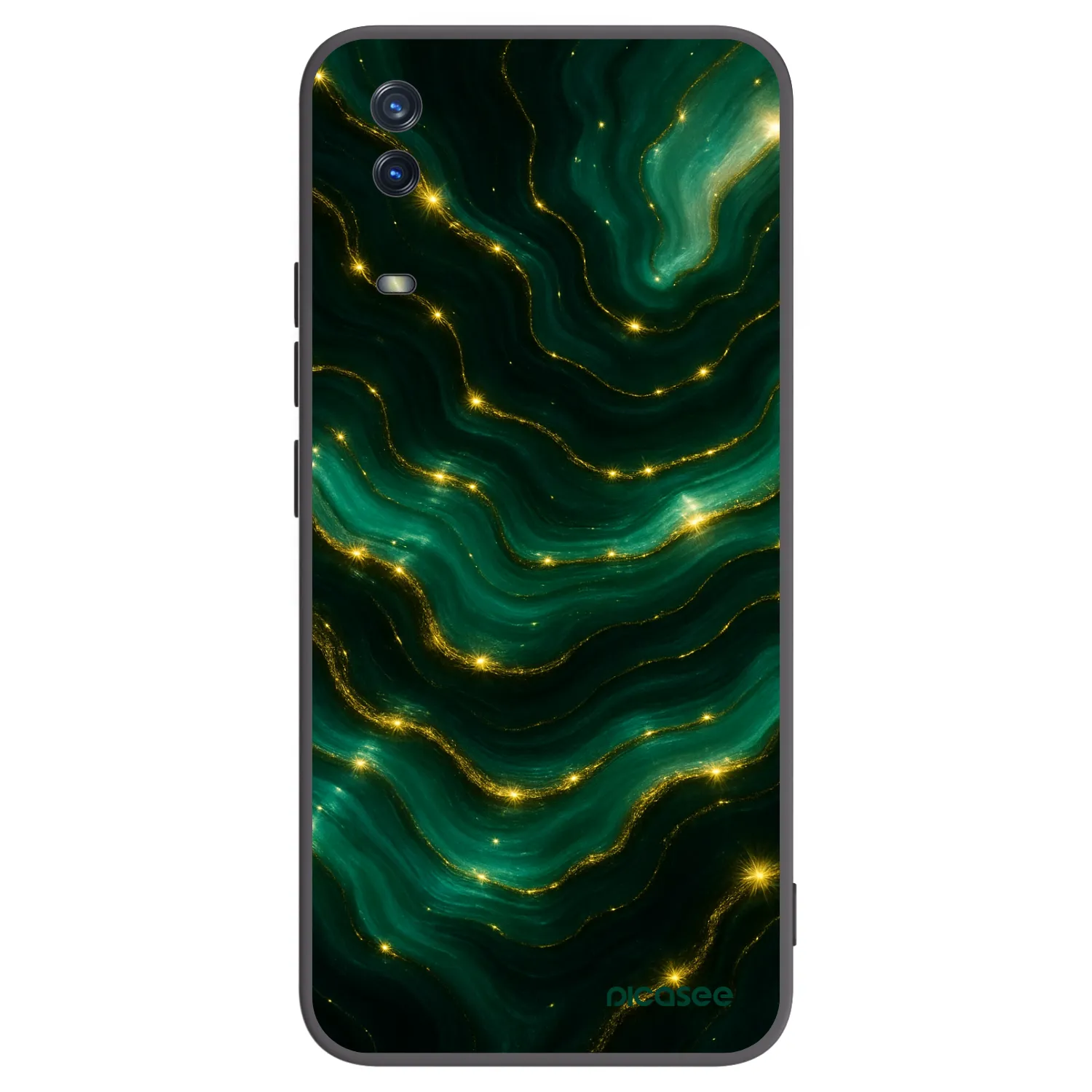 Picasee Μαύρη θήκη σιλικόνης για Vivo Y11s - Emerald