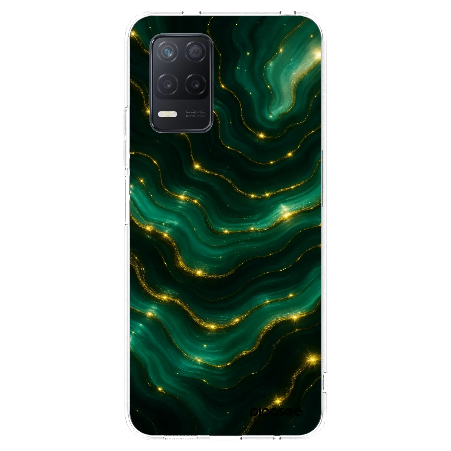 Picasee διαφανής θήκη σιλικόνης Realme 8 5G - Emerald
