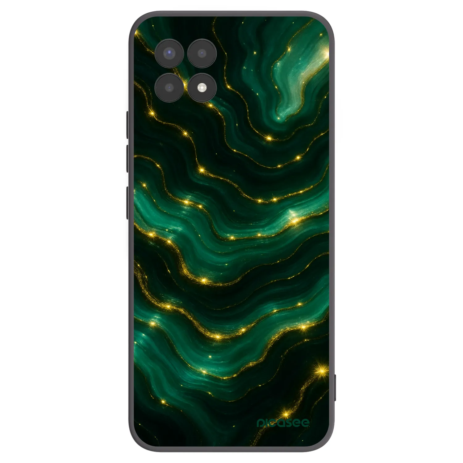 Picasee Μαύρη θήκη σιλικόνης για Realme 8i - Emerald