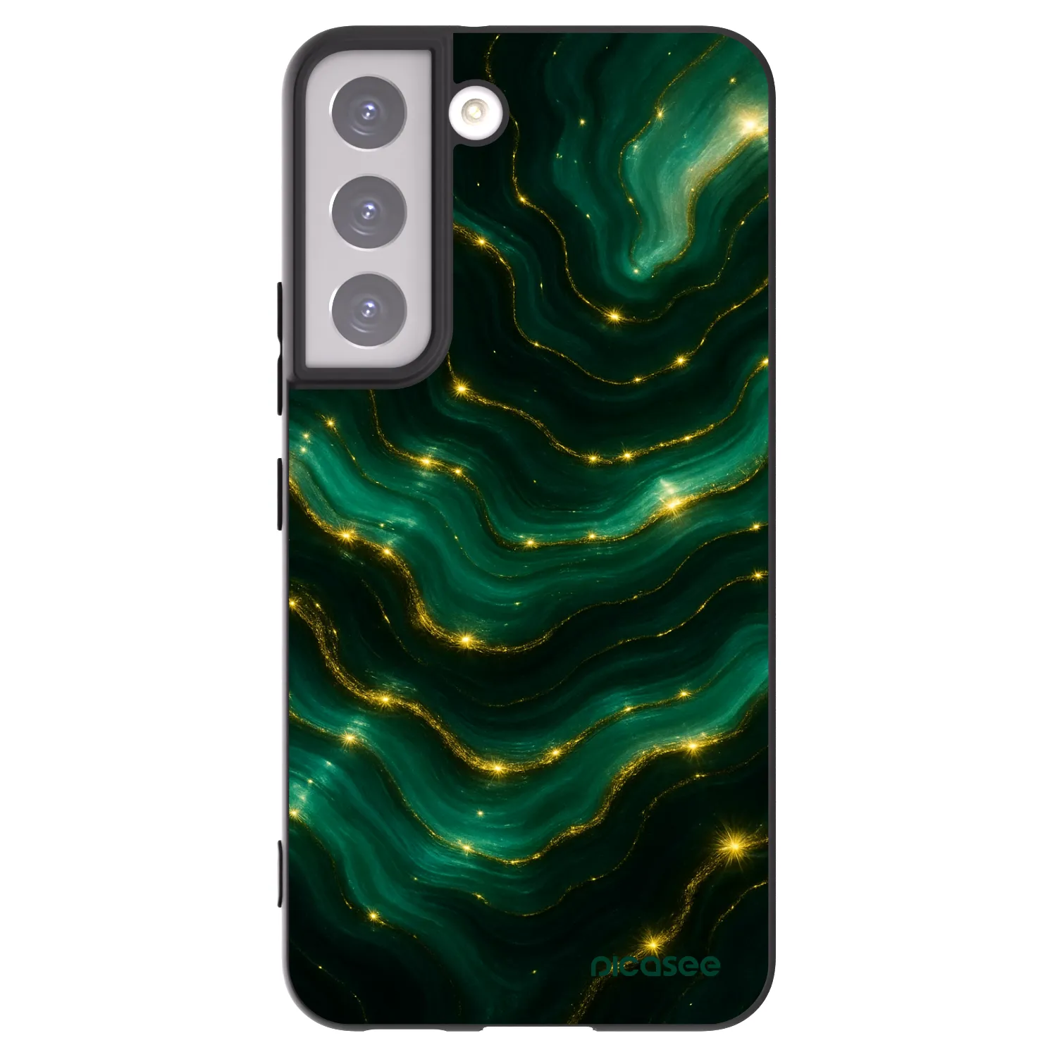 Picasee Μαύρη θήκη σιλικόνης για Samsung Galaxy S22 5G - Emerald