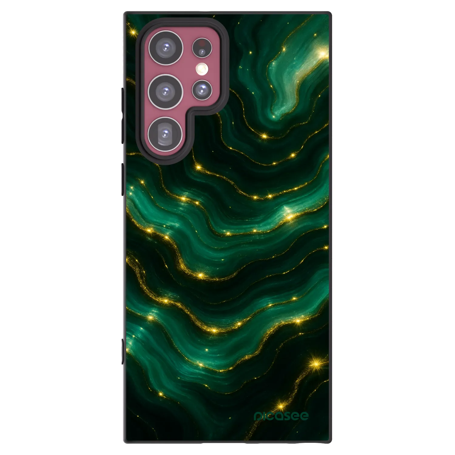 Picasee Μαύρη θήκη σιλικόνης για Samsung Galaxy S22 Ultra 5G - Emerald