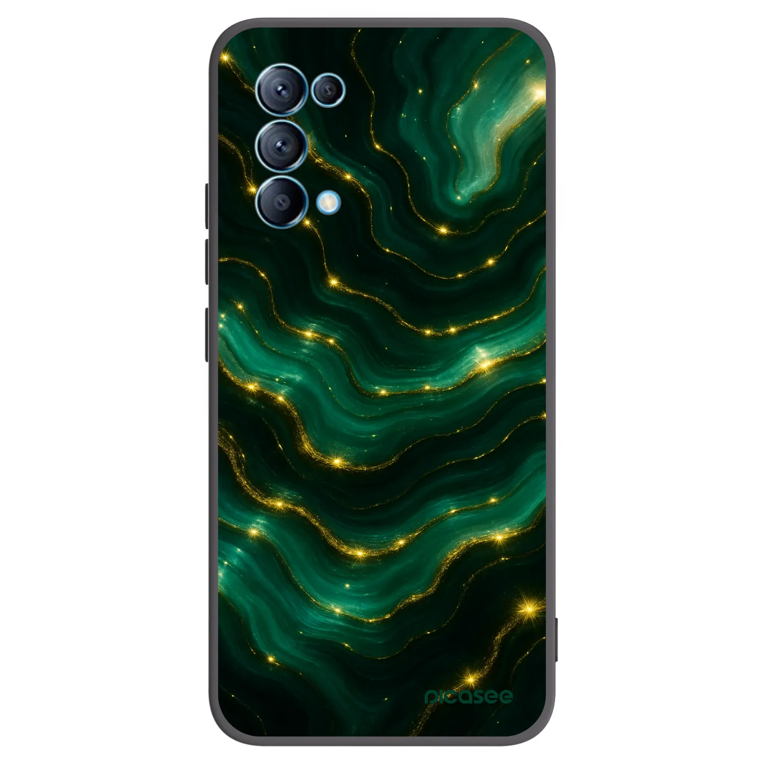 Picasee Μαύρη θήκη σιλικόνης για OPPO Reno 5 5G - Emerald