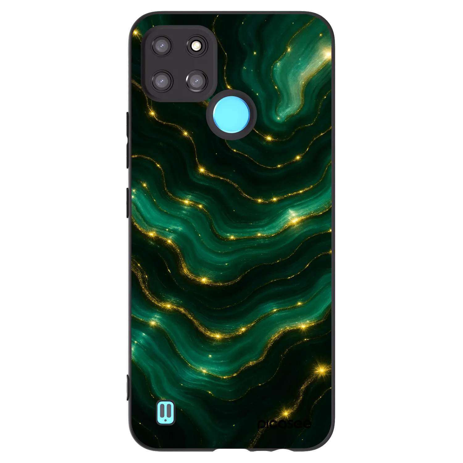 Picasee Μαύρη θήκη σιλικόνης για Realme C21Y - Emerald