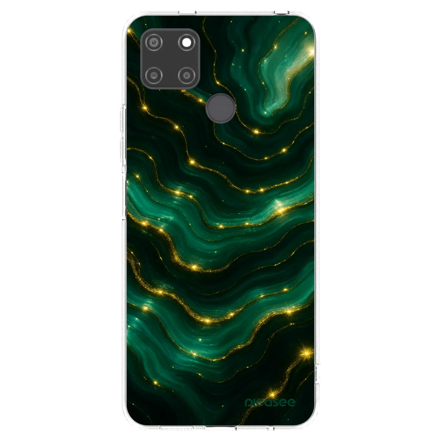 Picasee διαφανής θήκη σιλικόνης Realme C21Y - Emerald