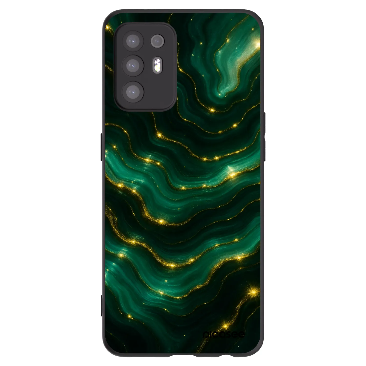 Picasee Μαύρη θήκη σιλικόνης για OPPO A94 5G - Emerald