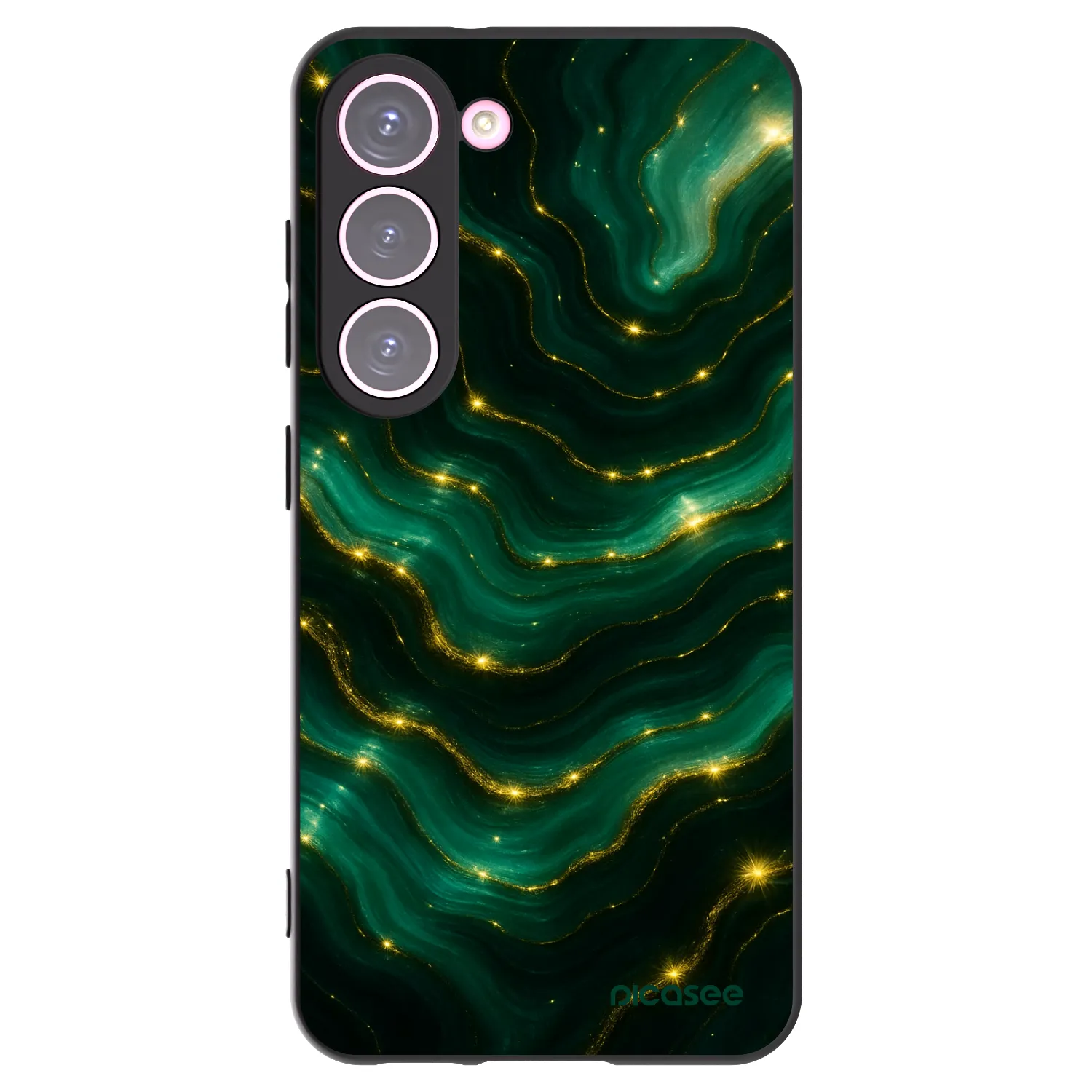 Picasee Μαύρη θήκη σιλικόνης για Samsung Galaxy S23 5G - Emerald