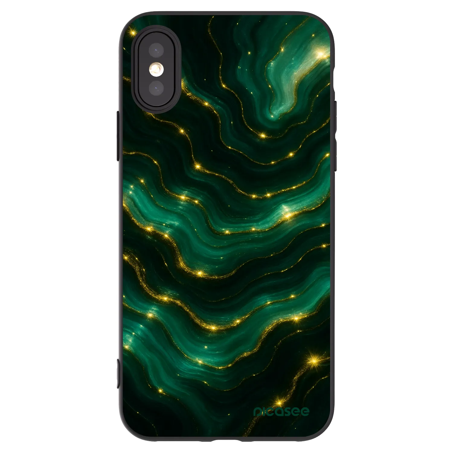 Picasee Μαύρη θήκη σιλικόνης για Apple iPhone X/XS - Emerald