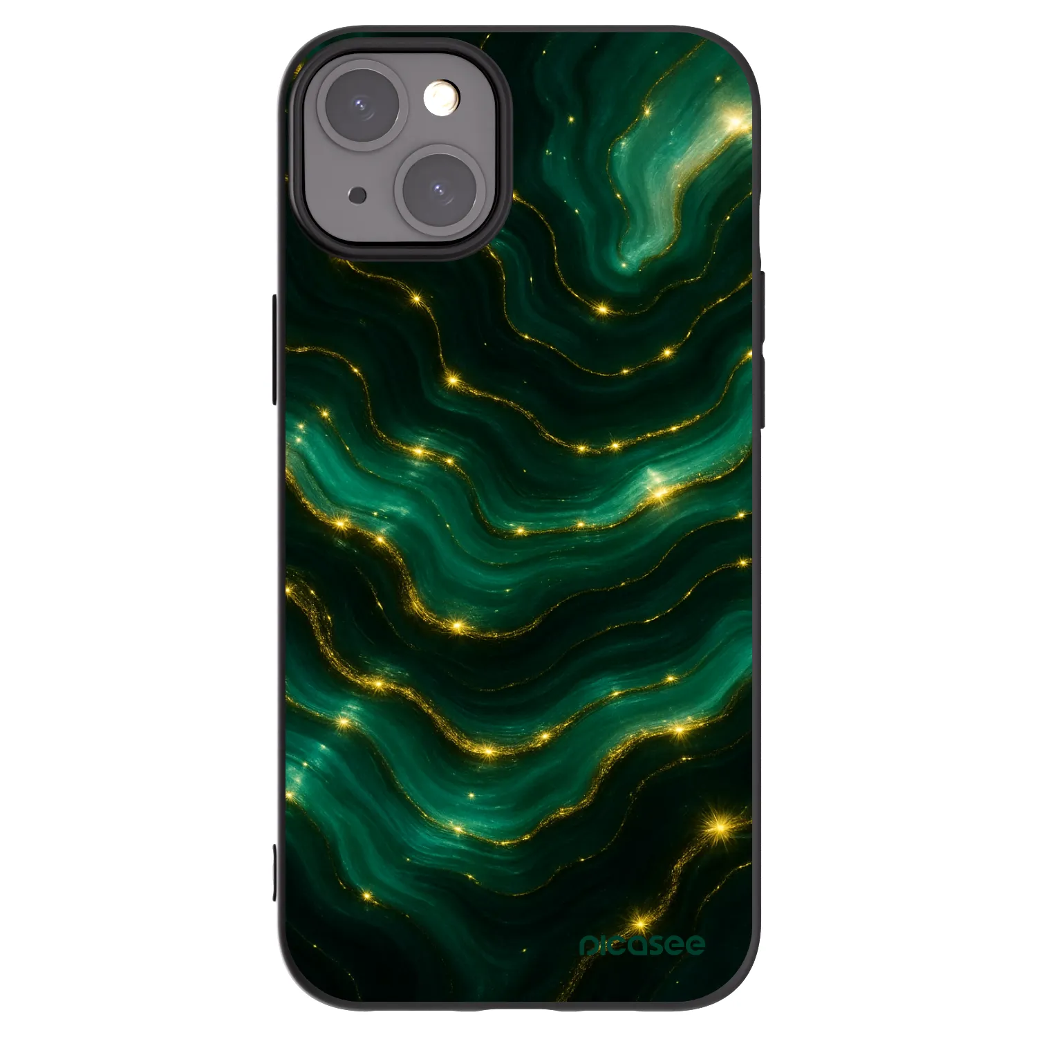 Picasee Μαύρη θήκη σιλικόνης για Apple iPhone 15 Plus - Emerald