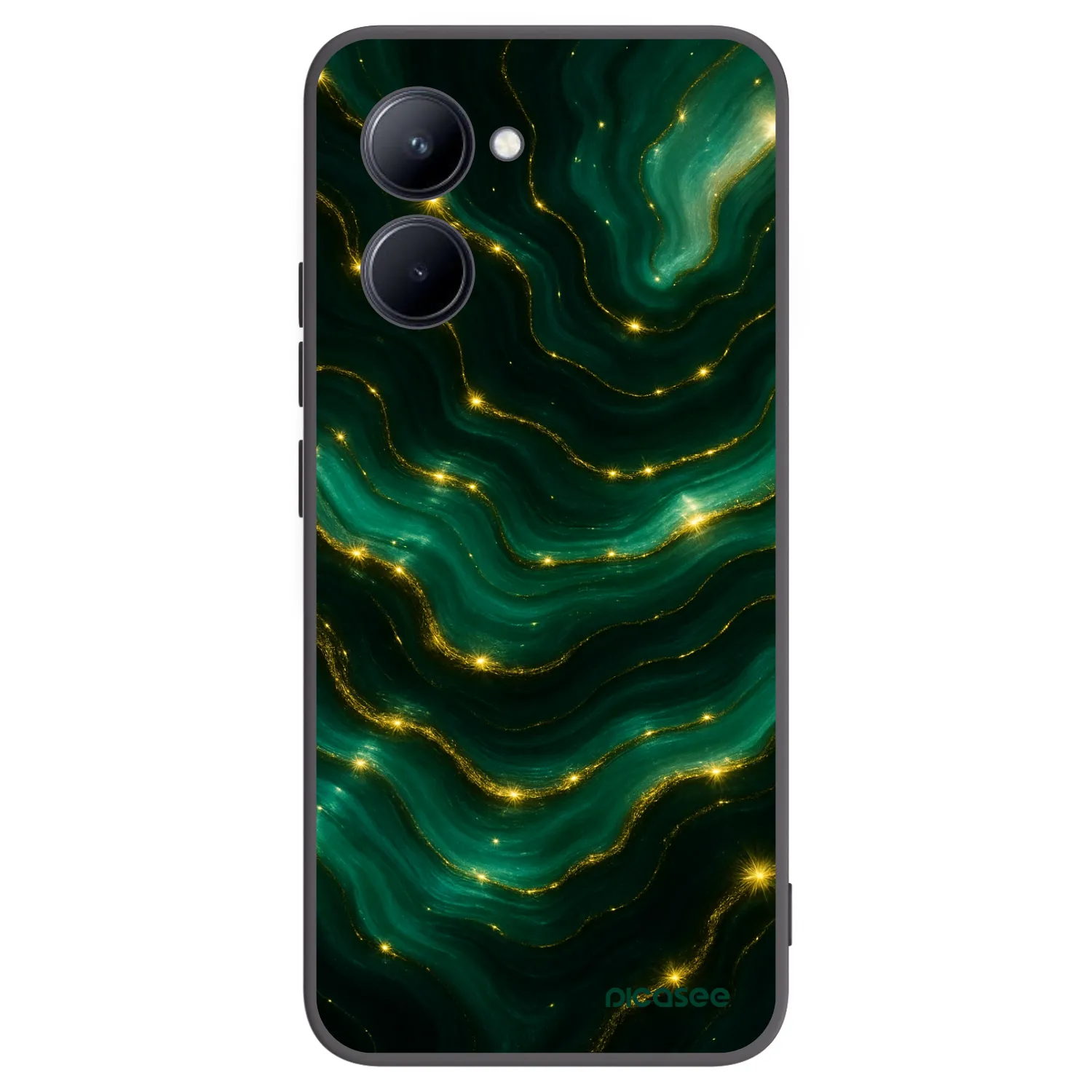 Picasee Μαύρη θήκη σιλικόνης για Realme C33 (2023) - Emerald