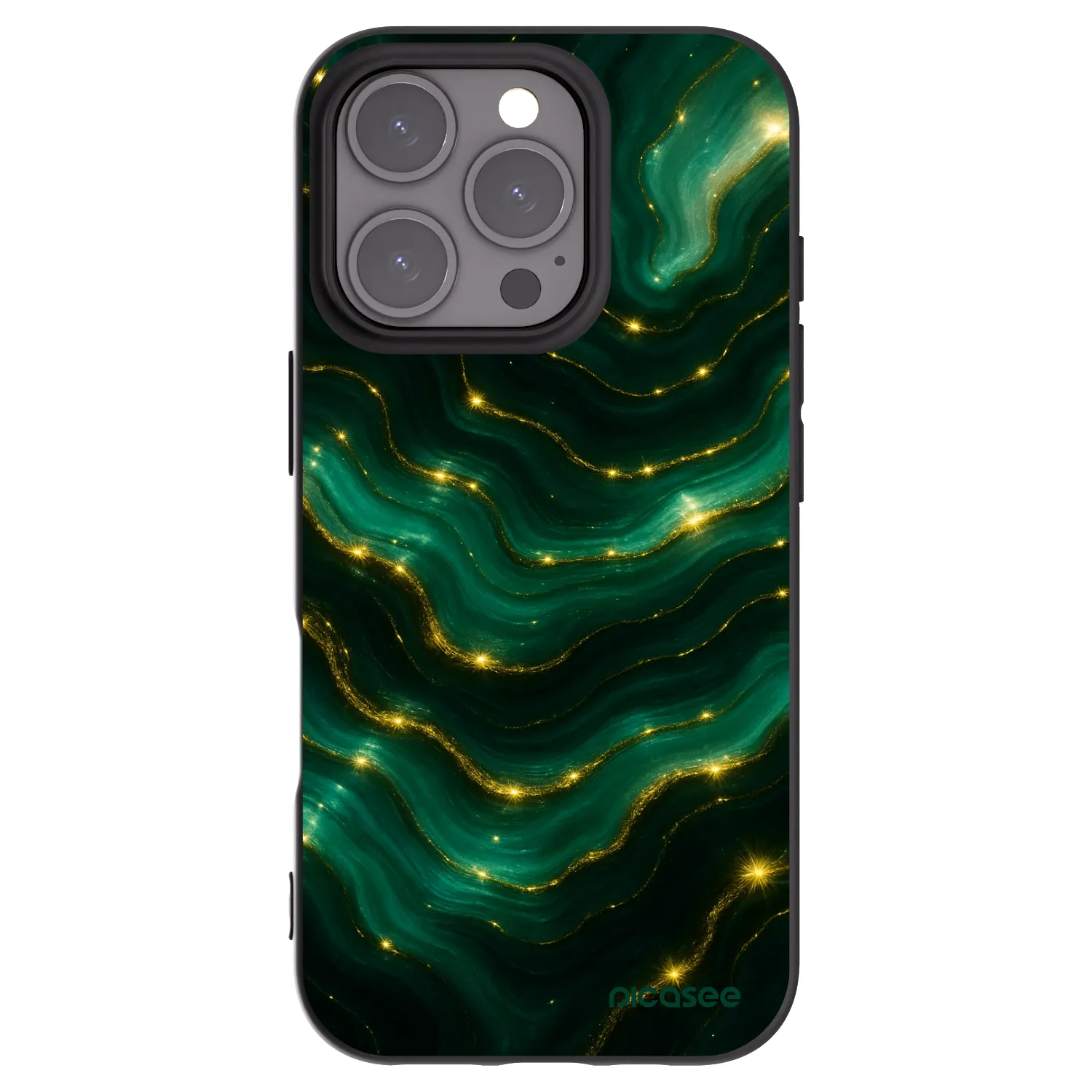 Picasee Μαύρη θήκη σιλικόνης για Apple iPhone 16 Pro - Emerald