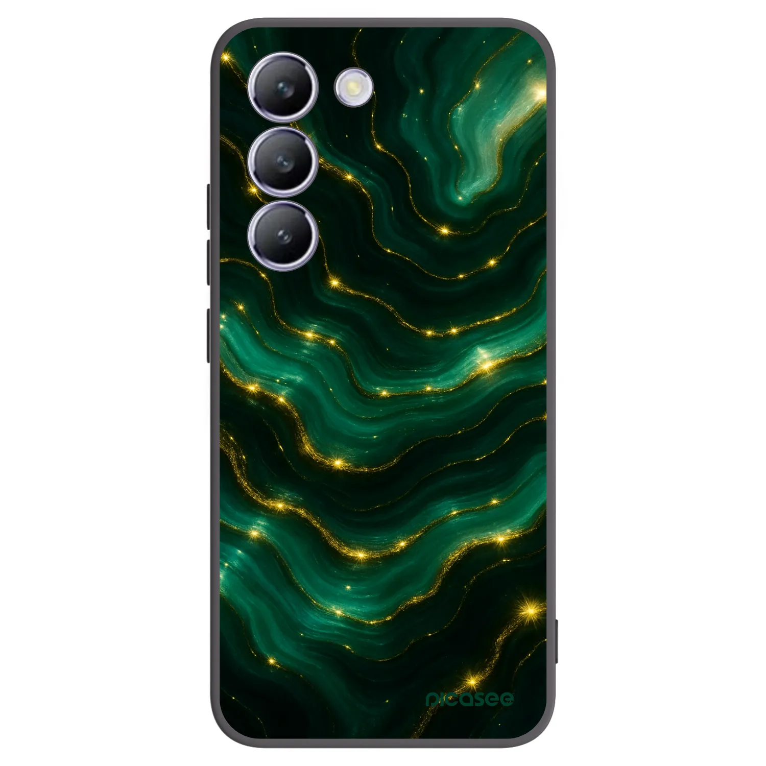 Picasee Μαύρη θήκη σιλικόνης για Vivo V40 SE 5G - Emerald
