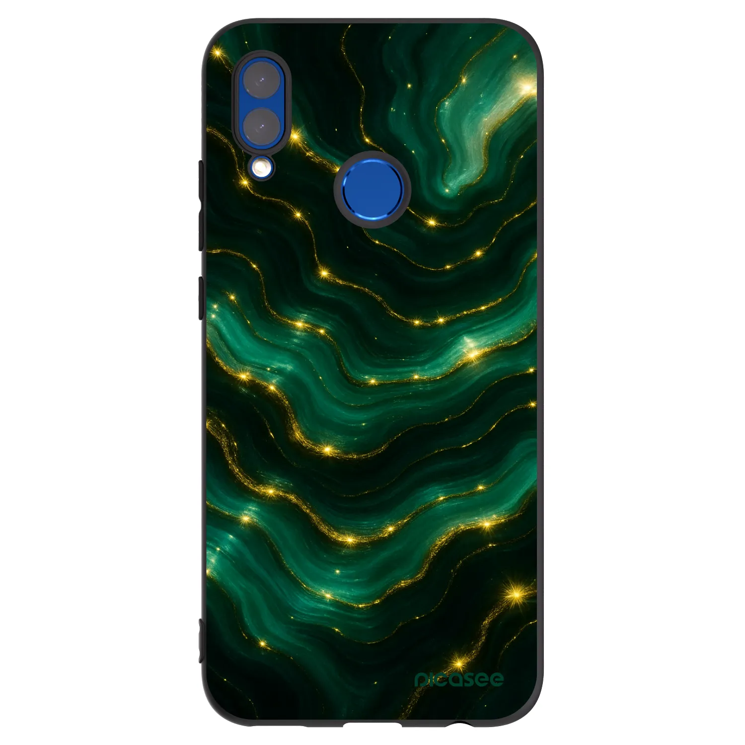 Picasee Μαύρη θήκη σιλικόνης για Honor 10 Lite - Emerald